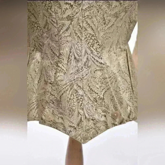 Luxe ANTONIO BERARDI  Gold Ivory Sparkle NYE Jacquard Foil Jacket 42EU 4US Italy - Picture 6 of 11